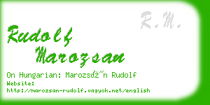 rudolf marozsan business card